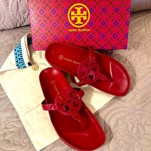 Tory Burch Miller Cloud slides in Tory Red